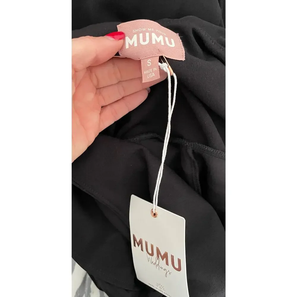 Show Me Your Mumu Floretine Maxi One Strap Maxi Dress Black Size Small NEW - Picture 8 of 9